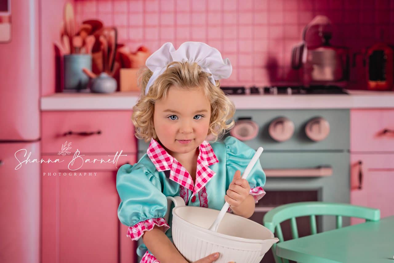 Kate Rose Maison de poupées Cuisine Toile de fond conçue par Mandy Ringe - Kate Backdrop FR
