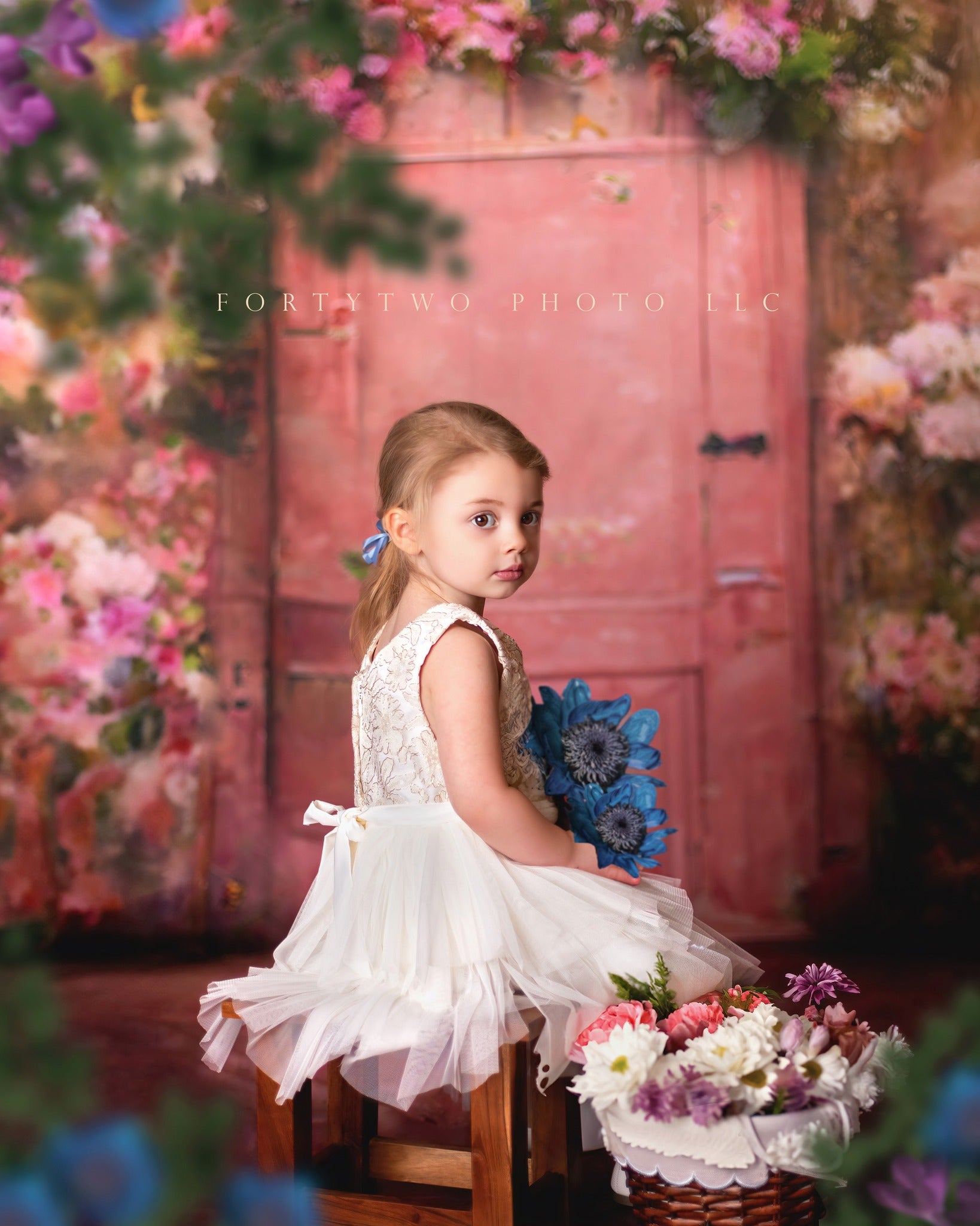 Kate Printemps Peinture Rétro Fleur épanouie Porte Toile de fond pour la photographie - Kate Backdrop FR