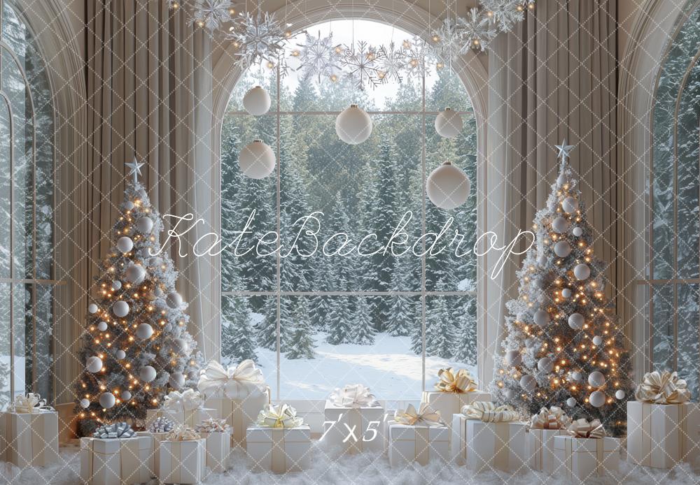 Kate Noël Arbre Cadeaux Fenêtre Toile de fond conçue par Mini MakeBelieve
