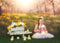 Kate Verger Printemps Arbres Fleurs Jaune Toile de fond conçue par Lisa Granden - Kate Backdrop FR
