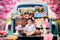 Kate Pâques Camion de Fleurs Oeufs colorés Toile de fond conçue par Emetselch - Kate Backdrop FR
