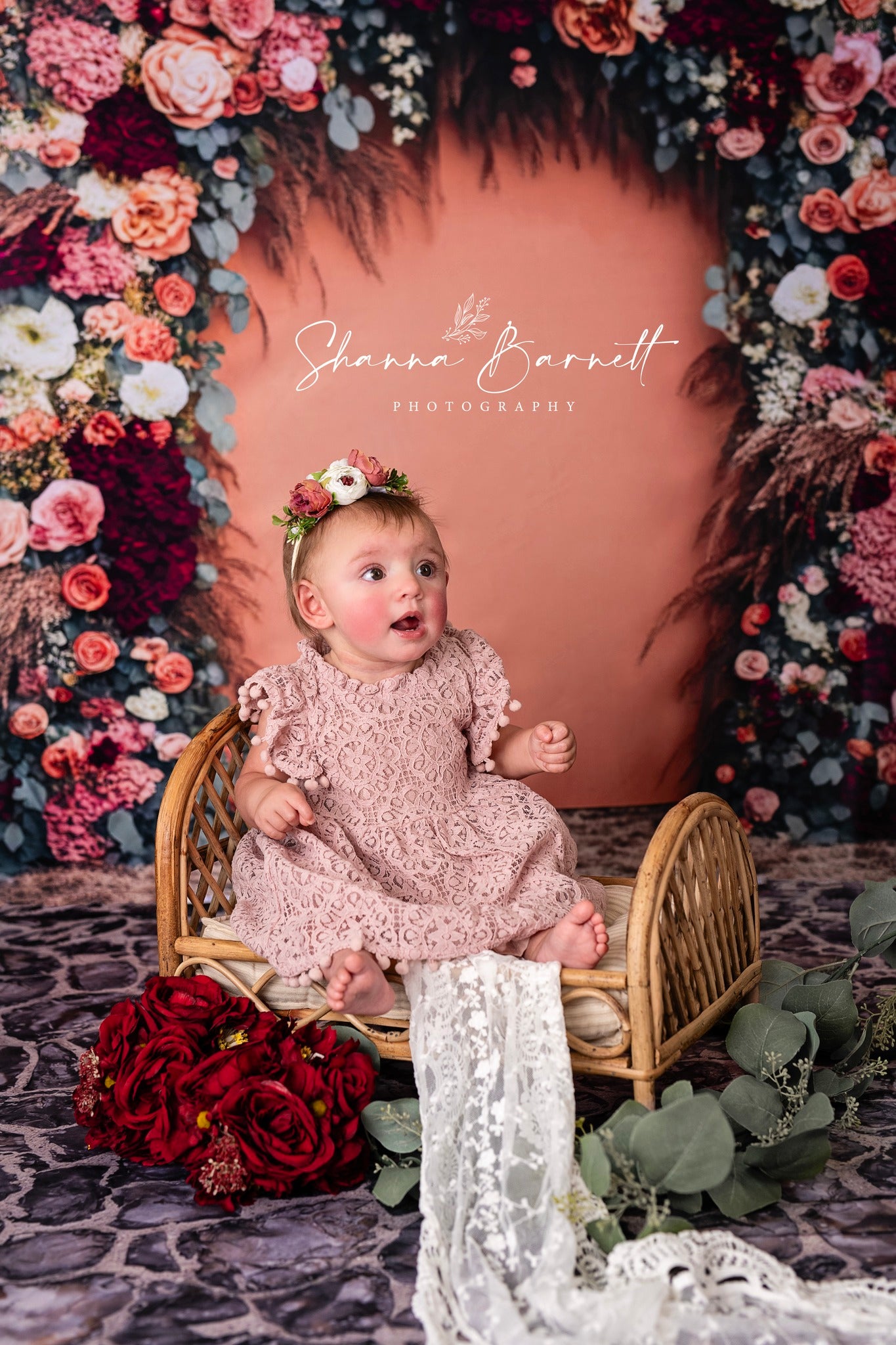 Kate Fleurs Bohème Jaune Extérieur Toile de fond conçue par Mini MakeBelieve - Kate Backdrop FR
