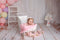 Kate Tapis de sol en caoutchouc Bande verticale Blanc Vieux Grain de bois - Kate Backdrop FR