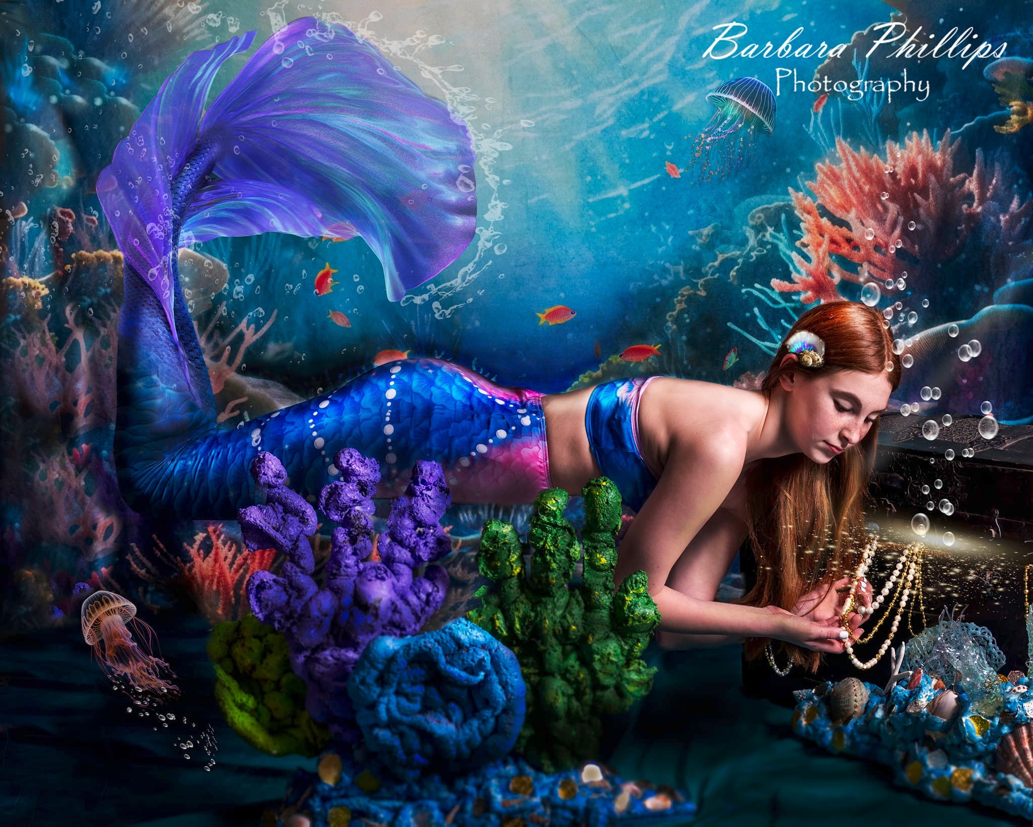 Kate Été Mer Monde sous-marin Toile de fond conçue par Chain Photographie - Kate Backdrop FR