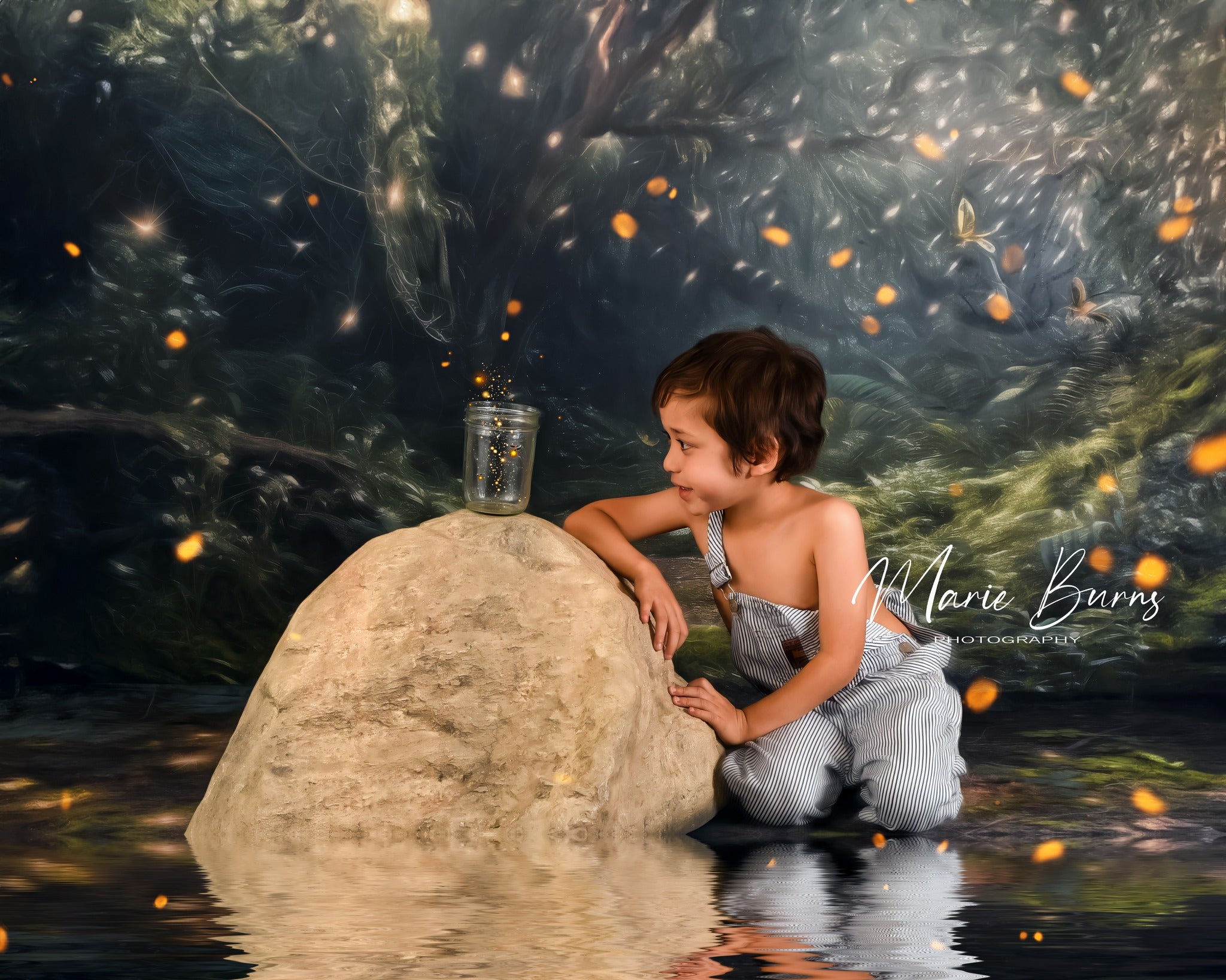 Kate Enchanté Forêt des fées Nuit Été Toile de fond conçue par Mandy Ringe - Kate Backdrop FR