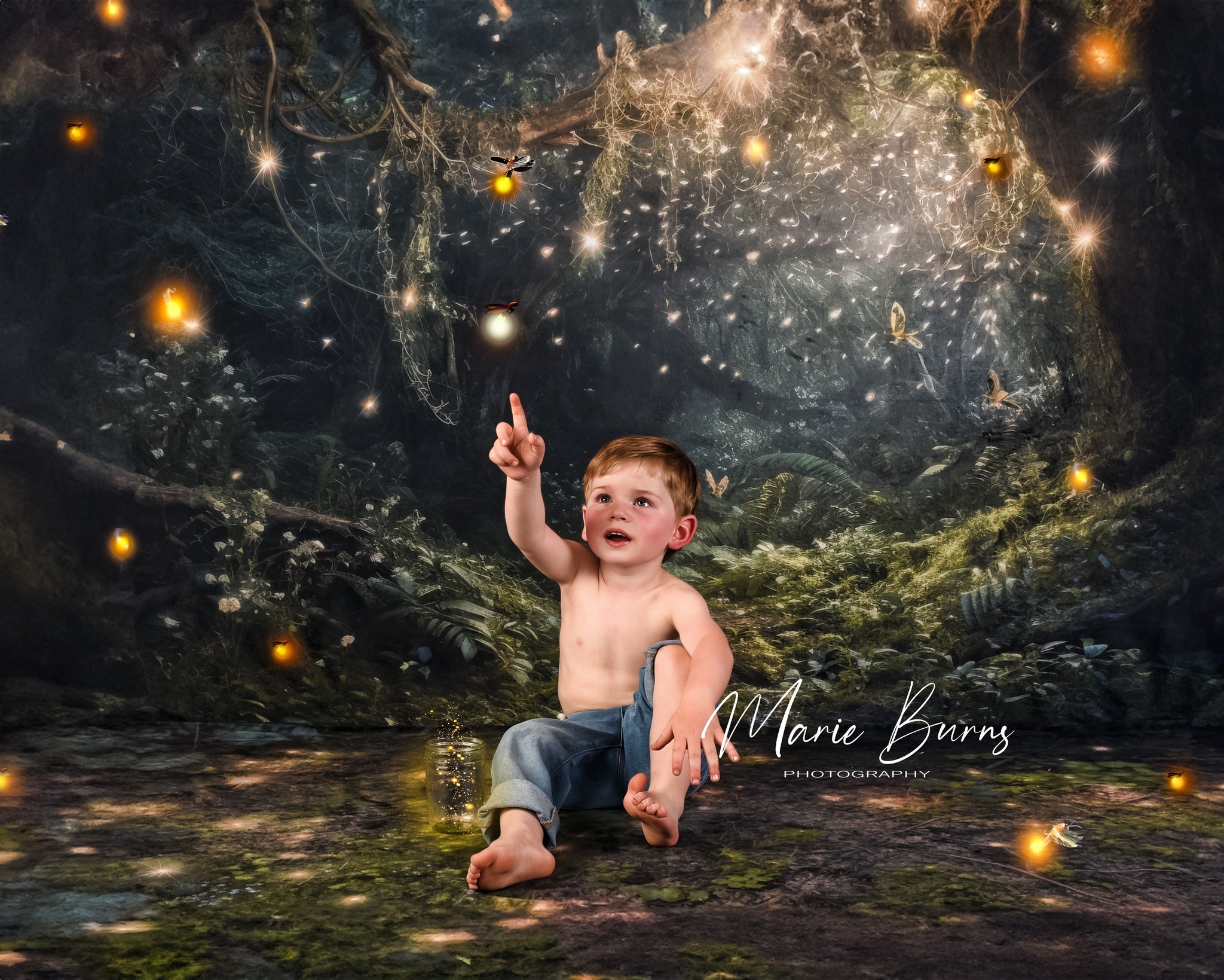 Kate Enchanté Forêt des fées Nuit Été Toile de fond conçue par Mandy Ringe - Kate Backdrop FR