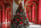 Kate Noël Sapin Palais Doré Rouge Toile de fond conçue par Mini MakeBelieve - Kate Backdrop FR