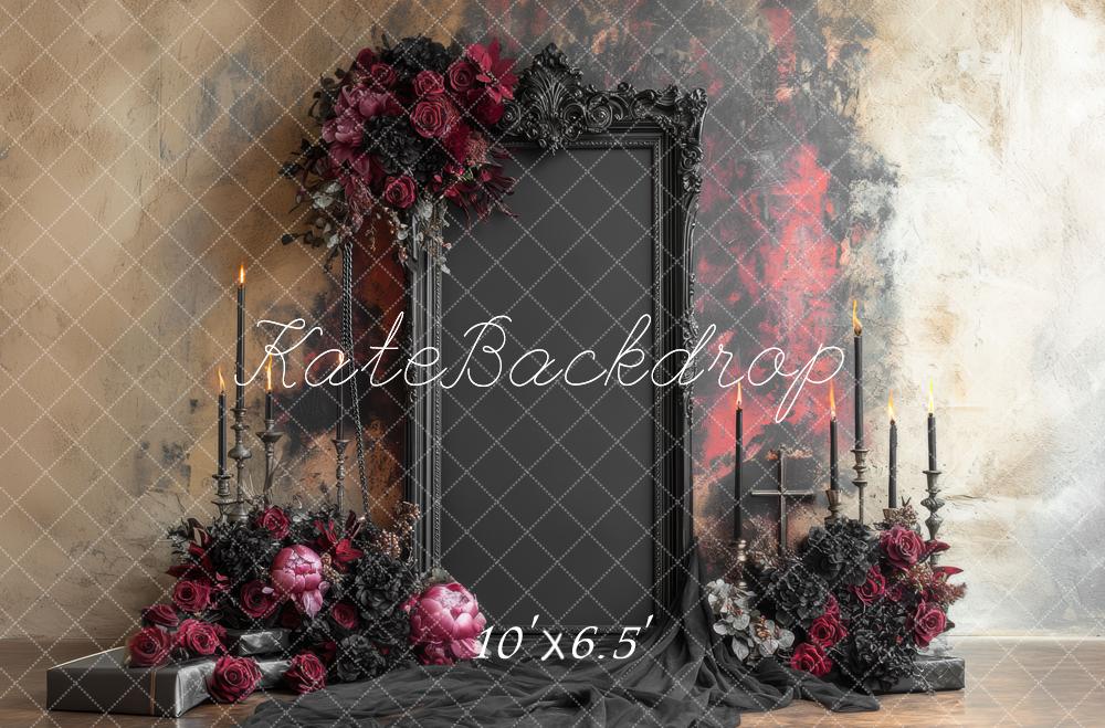 Kate Gothique Cadre Bougies Fleurs Toile de fond conçue par Mini MakeBelieve - Kate Backdrop FR