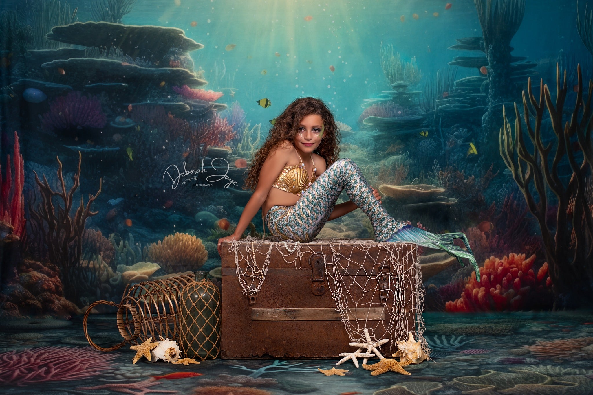Kate Été Sous-marin Scène océanique Toile de fond conçue par Mandy Ringe - Kate Backdrop FR