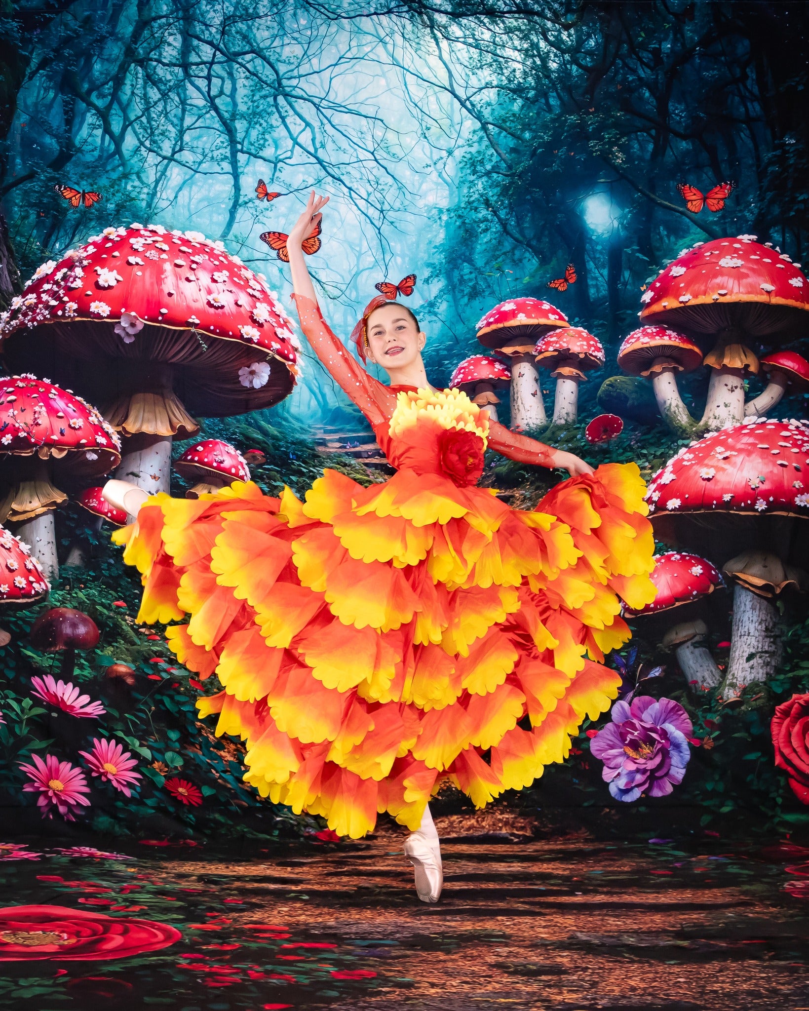 Kate Conte de fées Forêt Champignon Chemin Toile de fond conçue par Chain Photographie - Kate Backdrop FR