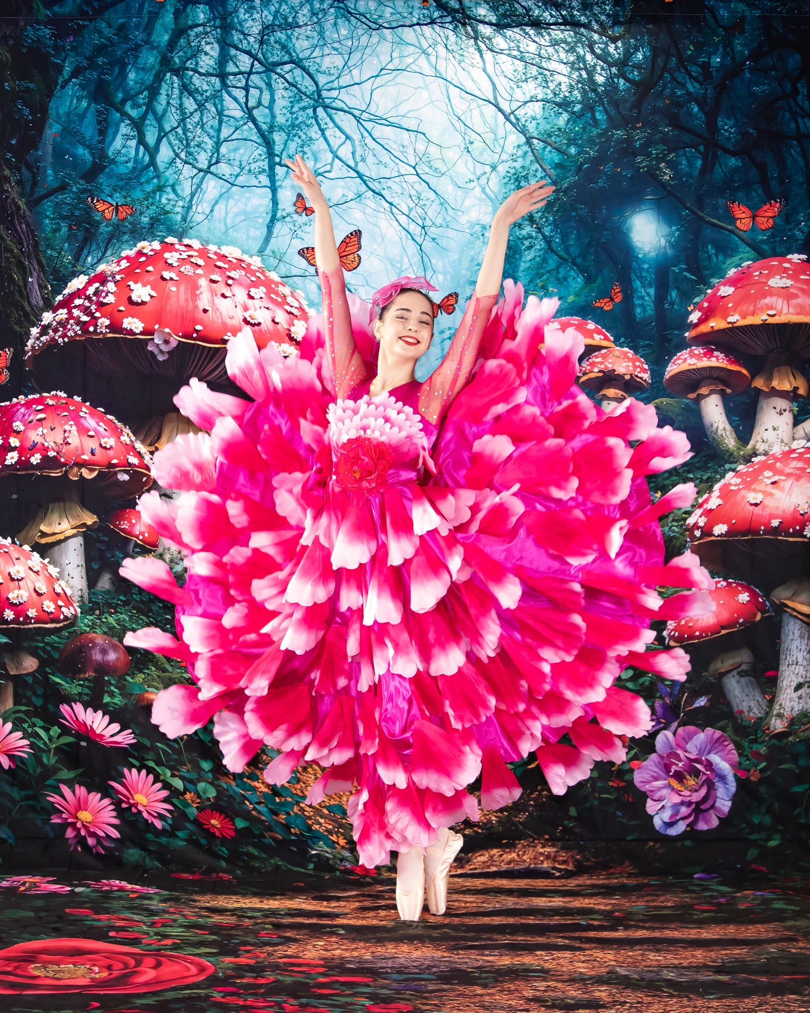 Kate Conte de fées Forêt Champignon Chemin Toile de fond conçue par Chain Photographie - Kate Backdrop FR