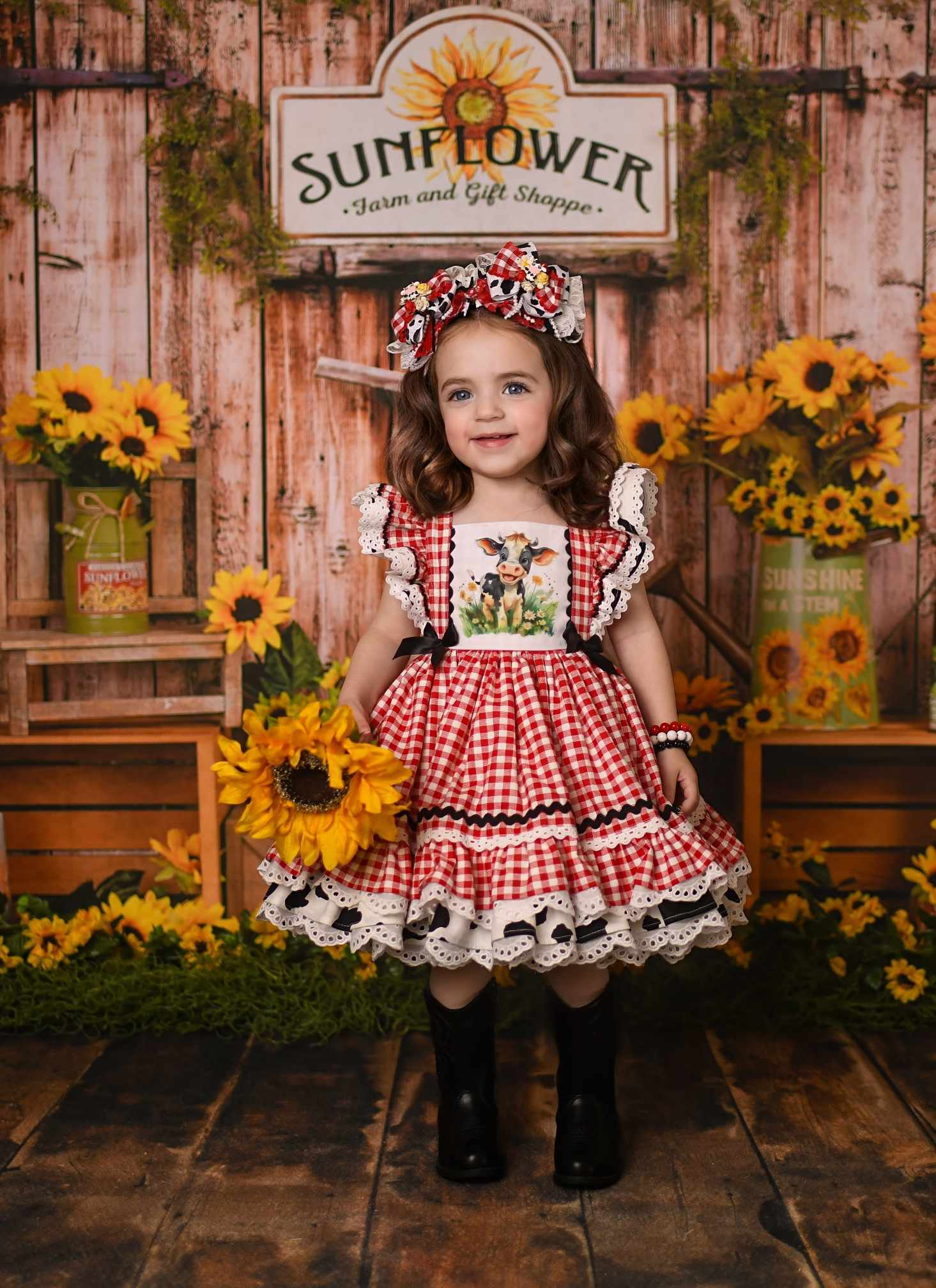 Kate Tournesol Mur Bois Automne Toile de fond pour la photographie - Kate Backdrop FR