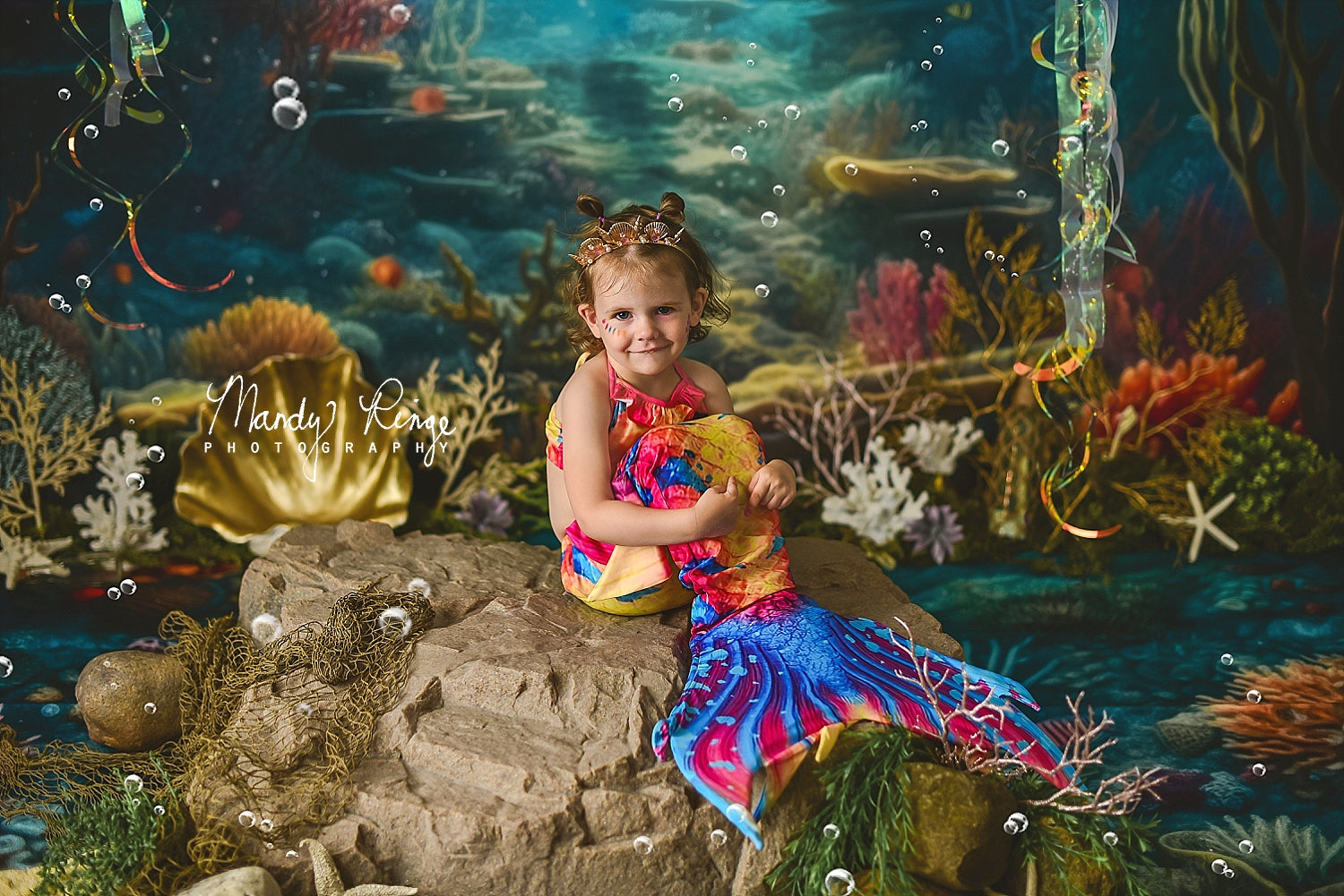Kate Été Sous-marin Scène océanique Toile de fond conçue par Mandy Ringe - Kate Backdrop FR