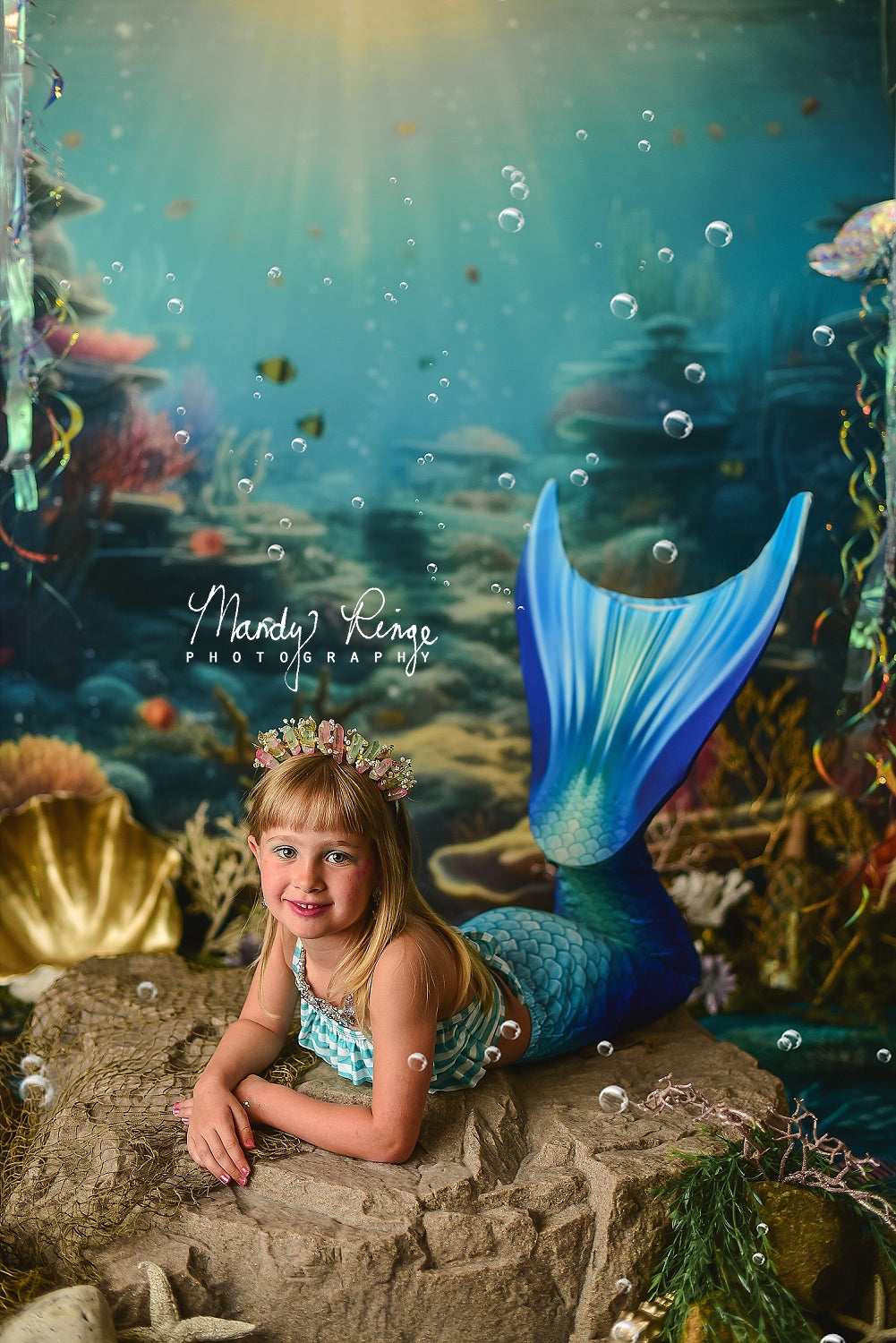 Kate Été Sous-marin Scène océanique Toile de fond conçue par Mandy Ringe - Kate Backdrop FR