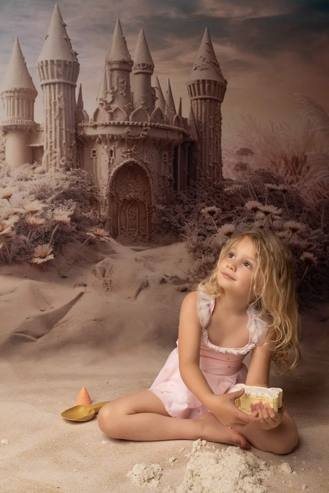 Kate Rêveur Plage Château Sables Toile de fond conçu par Angela Marie Photographie - Kate Backdrop FR