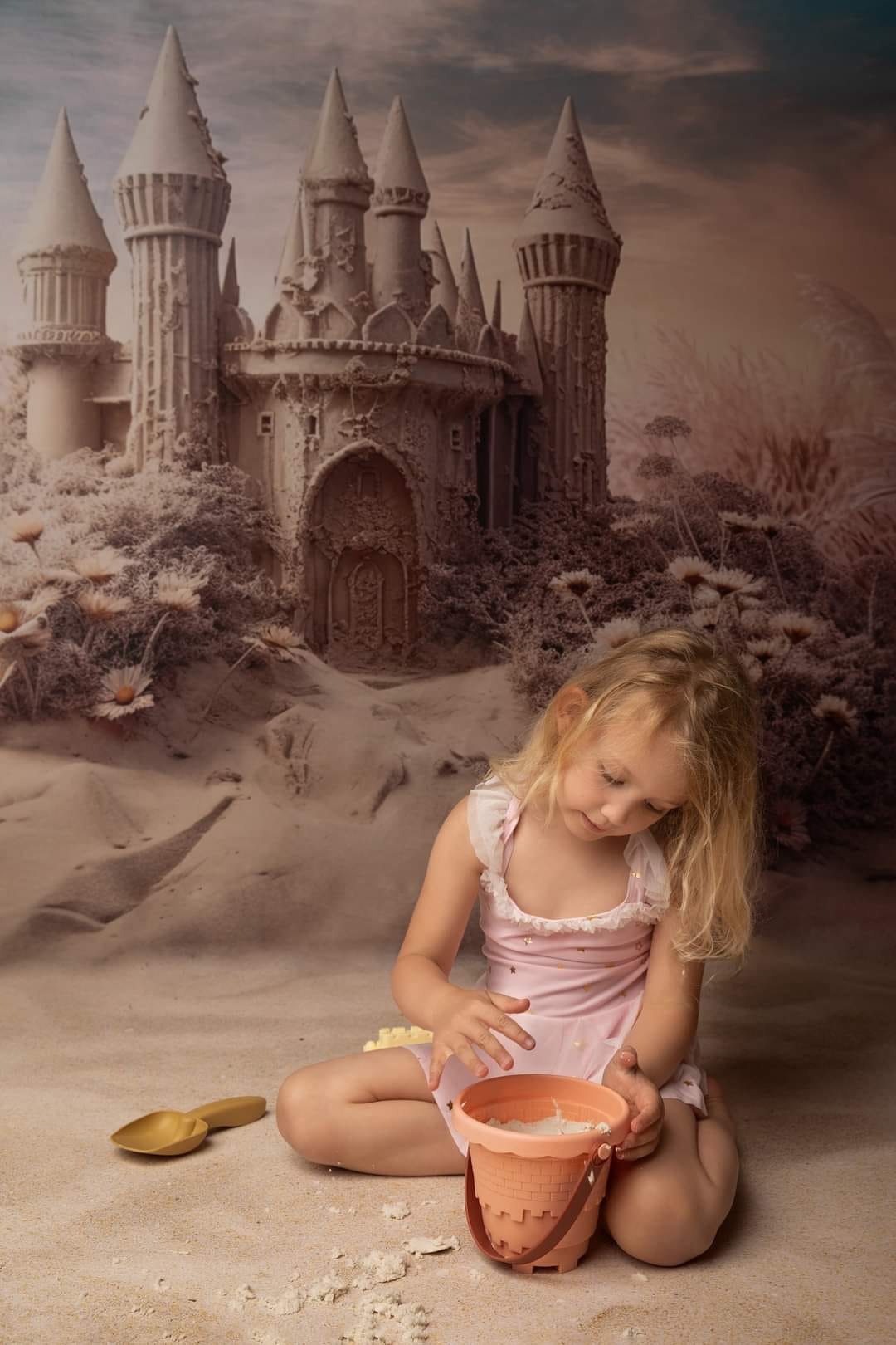 Kate Rêveur Plage Château Sables Toile de fond conçu par Angela Marie Photographie - Kate Backdrop FR