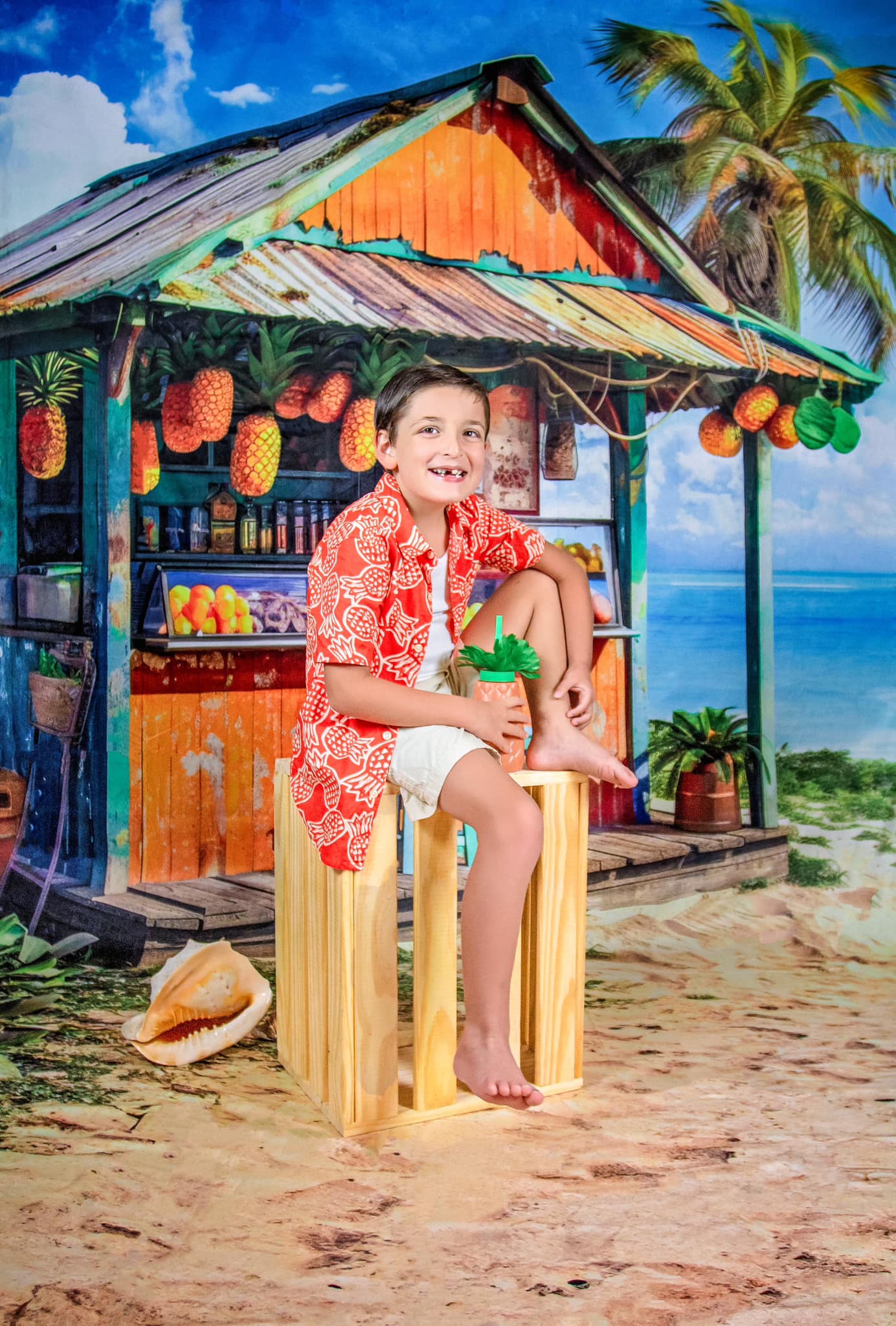 Kate Sweep Mur-à-Sol Été Mer Plage Magasin de fruits Toile de fond conçue par Lidia Redekopp - Kate Backdrop FR