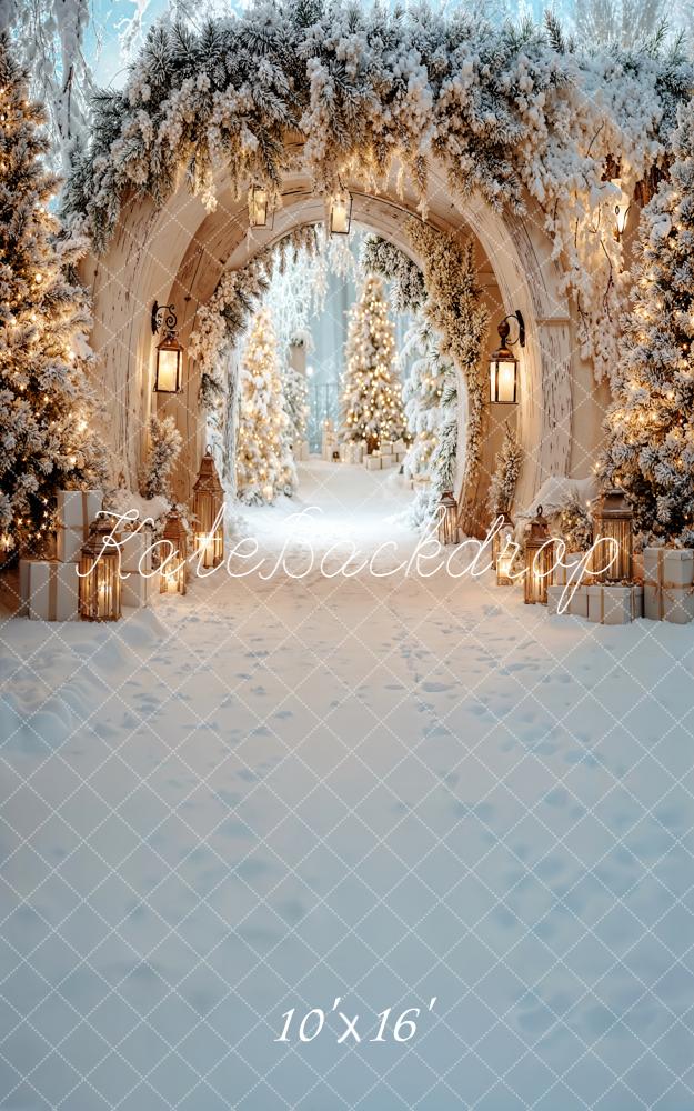 Kate Sweep Mur-à-Sol Noël Arche Neige Lumières Toile de fond conçue par Emetselch