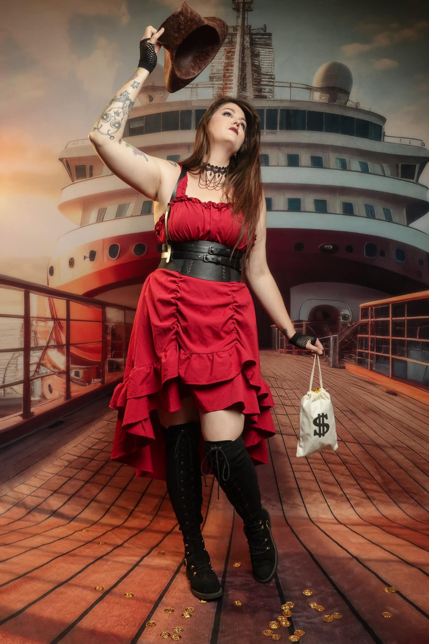 Kate Sweep Mur-à-Sol Croisière avec moi Bateau Voyage Toile de fond conçue par Lidia Redekopp - Kate Backdrop FR