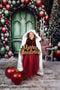 Kate Porte Vert Ballons Noël Toile de fond pour la photographie - Kate Backdrop FR