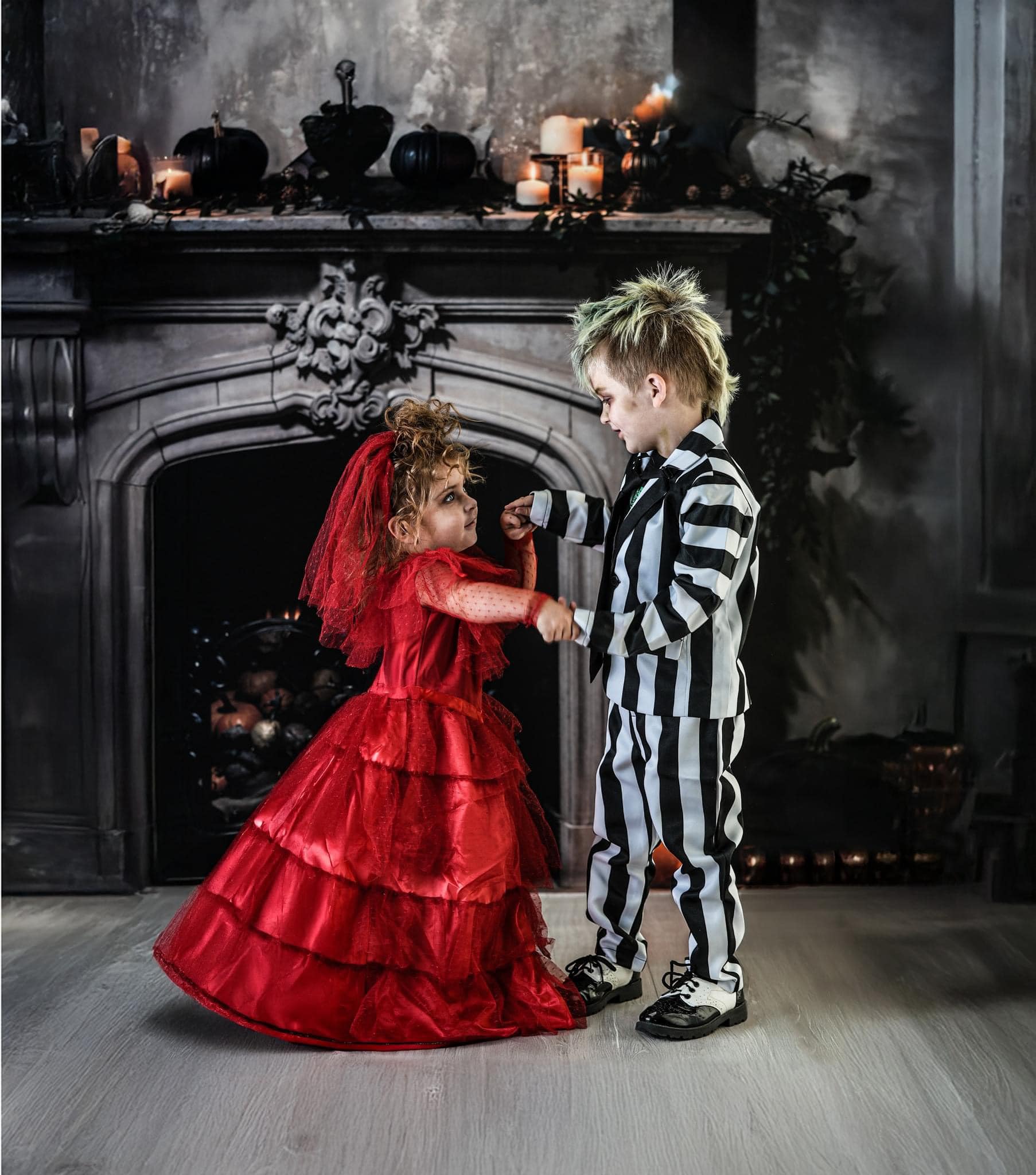 Kate Halloween Chauve-souris Gris Cheminée Rétro Toile de fond conçue par Emetselch - Kate Backdrop FR