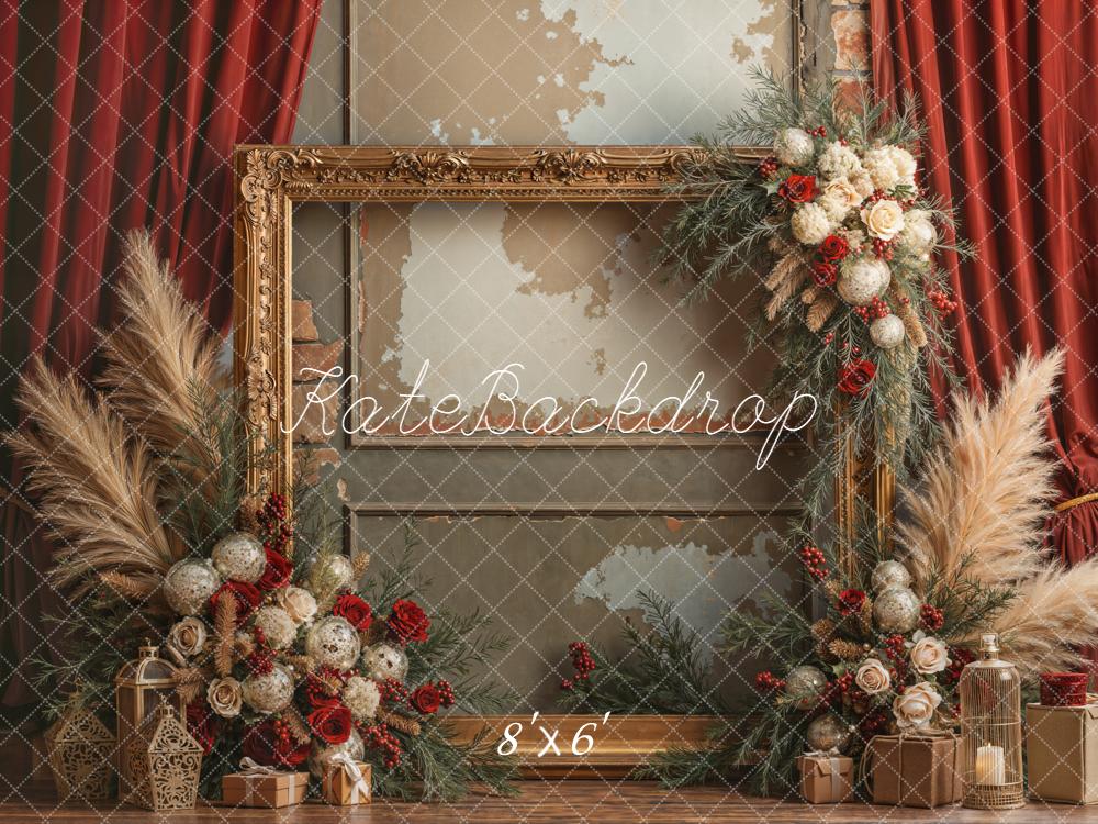 Kate Noël Cadre Doré Bohème Fleurs Toile de fond en Laine conçue par Emetselch - Kate Backdrop FR
