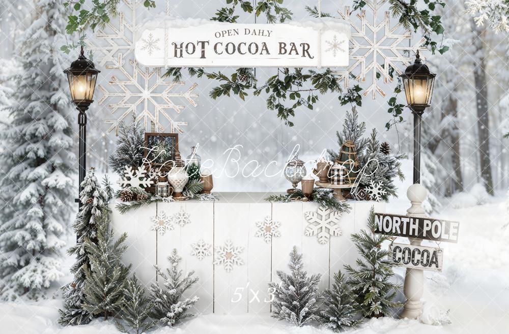 Kate Hiver Bar Cacao Forêt Neige Toile de fond conçue par Emetselch