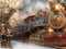 Kate Train Polaire Noël Casse-Noisette Horloge Toile de fond conçue par Emetselch