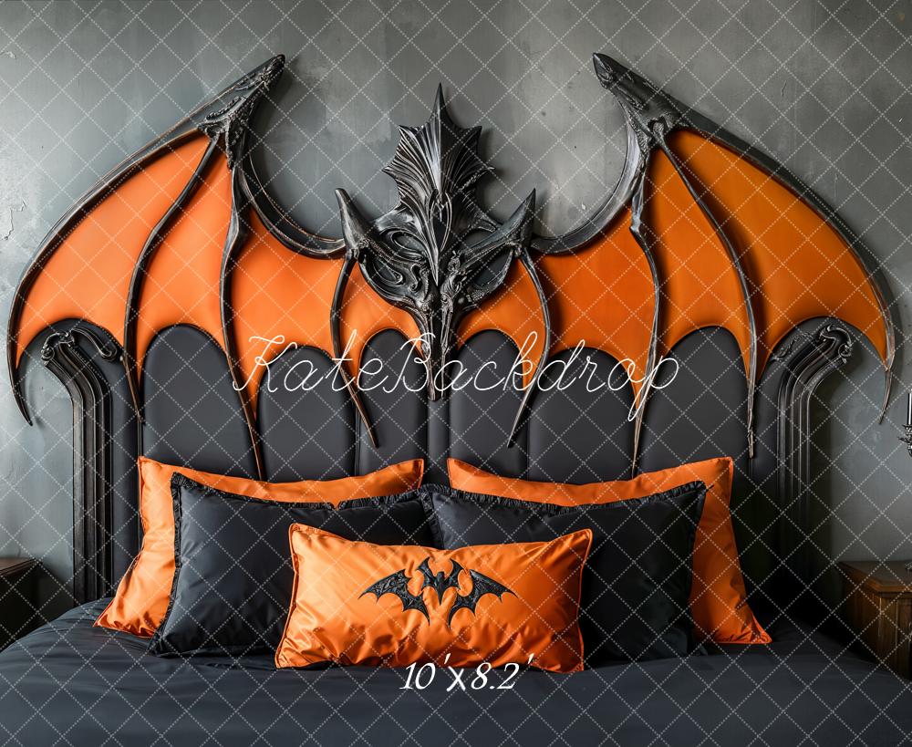 Kate Halloween Chauve-Souris Tête De Lit Toile de fond en Laine conçue par Emetselch - Kate Backdrop FR