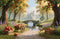 Kate Château Pommiers Chariot Cygnes Toile de fond en Laine conçue par Emetselch - Kate Backdrop FR