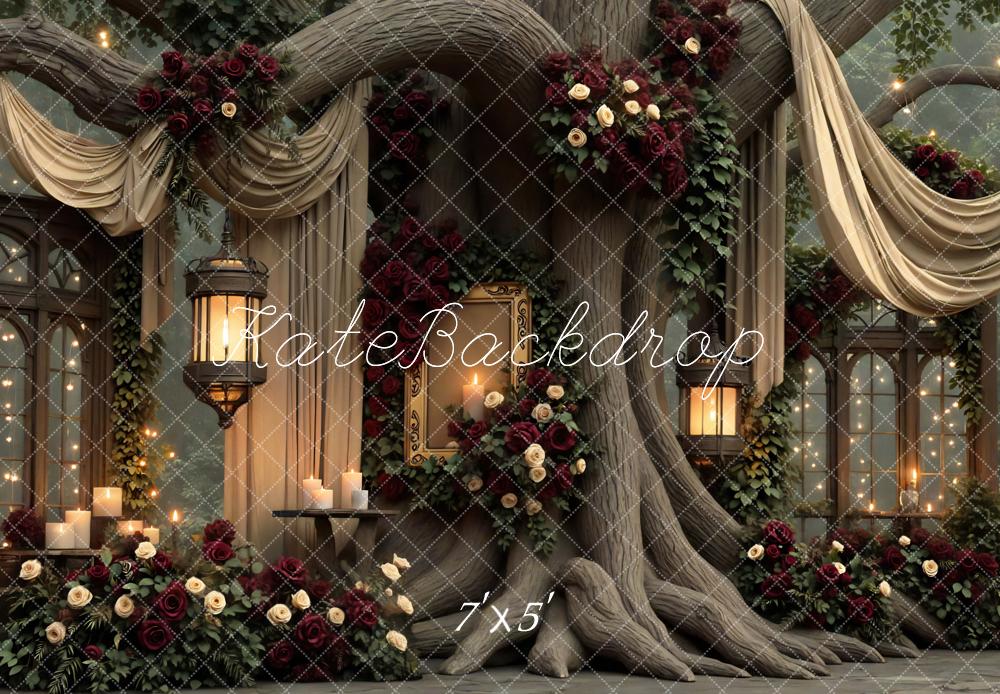 Kate Mariage Saint Valentin Arbre Fleurs Toile de fond conçue par Mini MakeBelieve