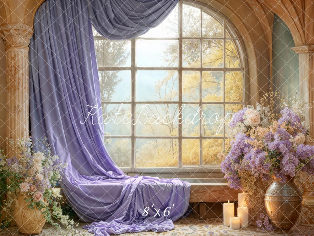 Kate Fenêtre Voilage Bougies Fleurs Toile de fond conçue par Emetselch