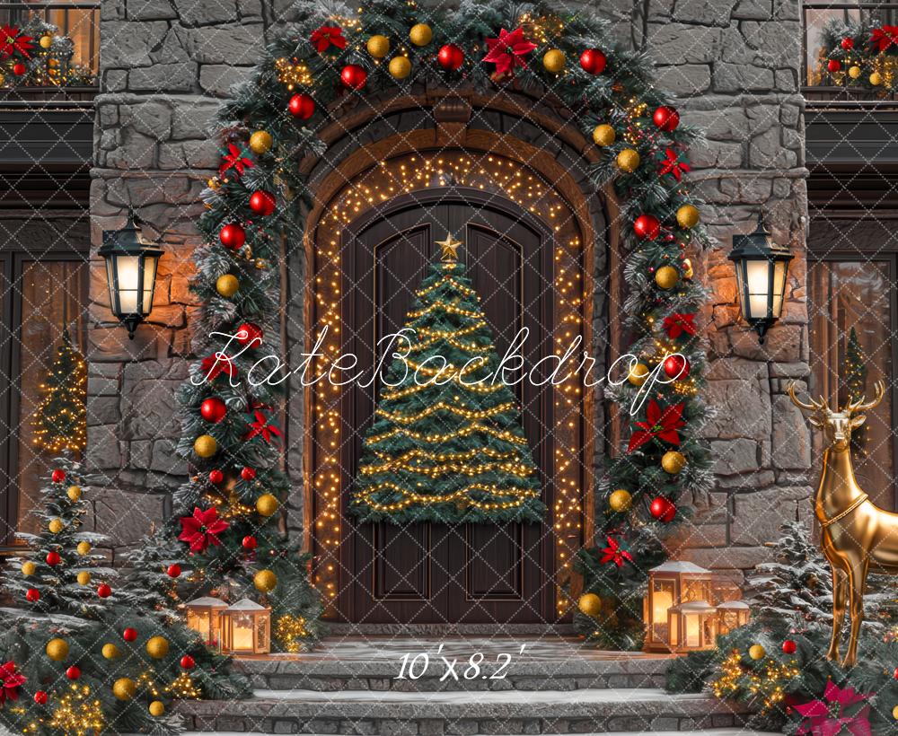 Kate Sapin de Noël Porte Lumière Toile de fond conçue par Mini MakeBelieve - Kate Backdrop FR