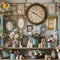 Kate Conte de fées Fleurs Horloge Cadres Toile de fond conçue par Mini MakeBelieve