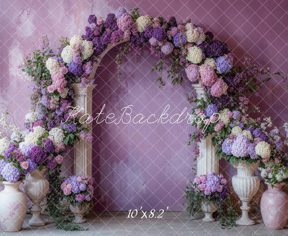 Kate Arc Floral Vases Violet Portrait Toile de fond conçue par Emetselch