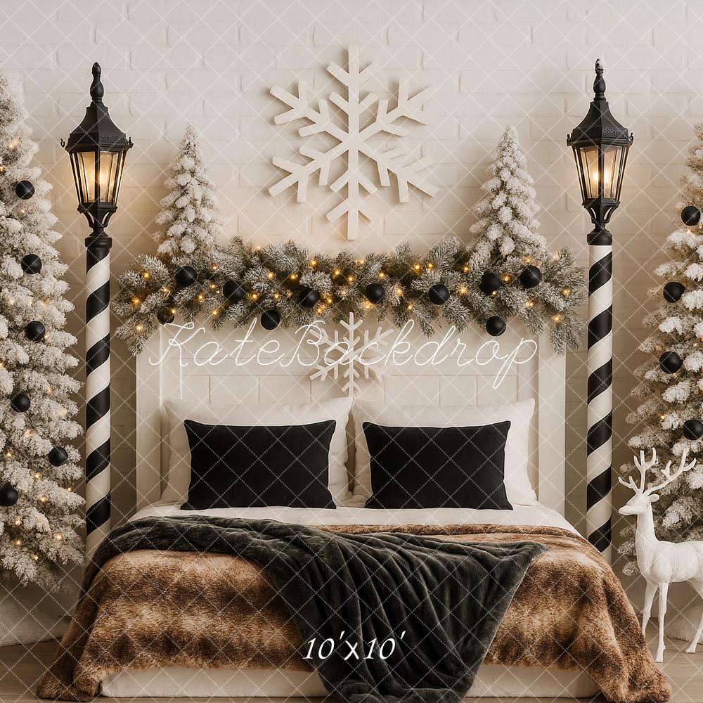 Kate Noël Chambre Tête de lit Lampadaires Toile de fond conçue par Ashley Paul - Kate Backdrop FR