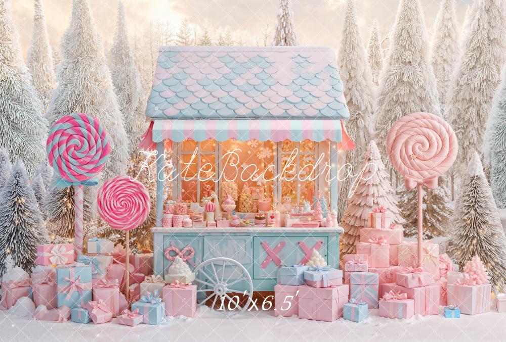 Kate Hiver Bonbons Cadeaux Forêt Toile de fond en Laine conçue par Emetselch