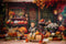 Kate Automne Boutique Fleurs Jaune Toile de fond conçu par Emetselch - Kate Backdrop FR