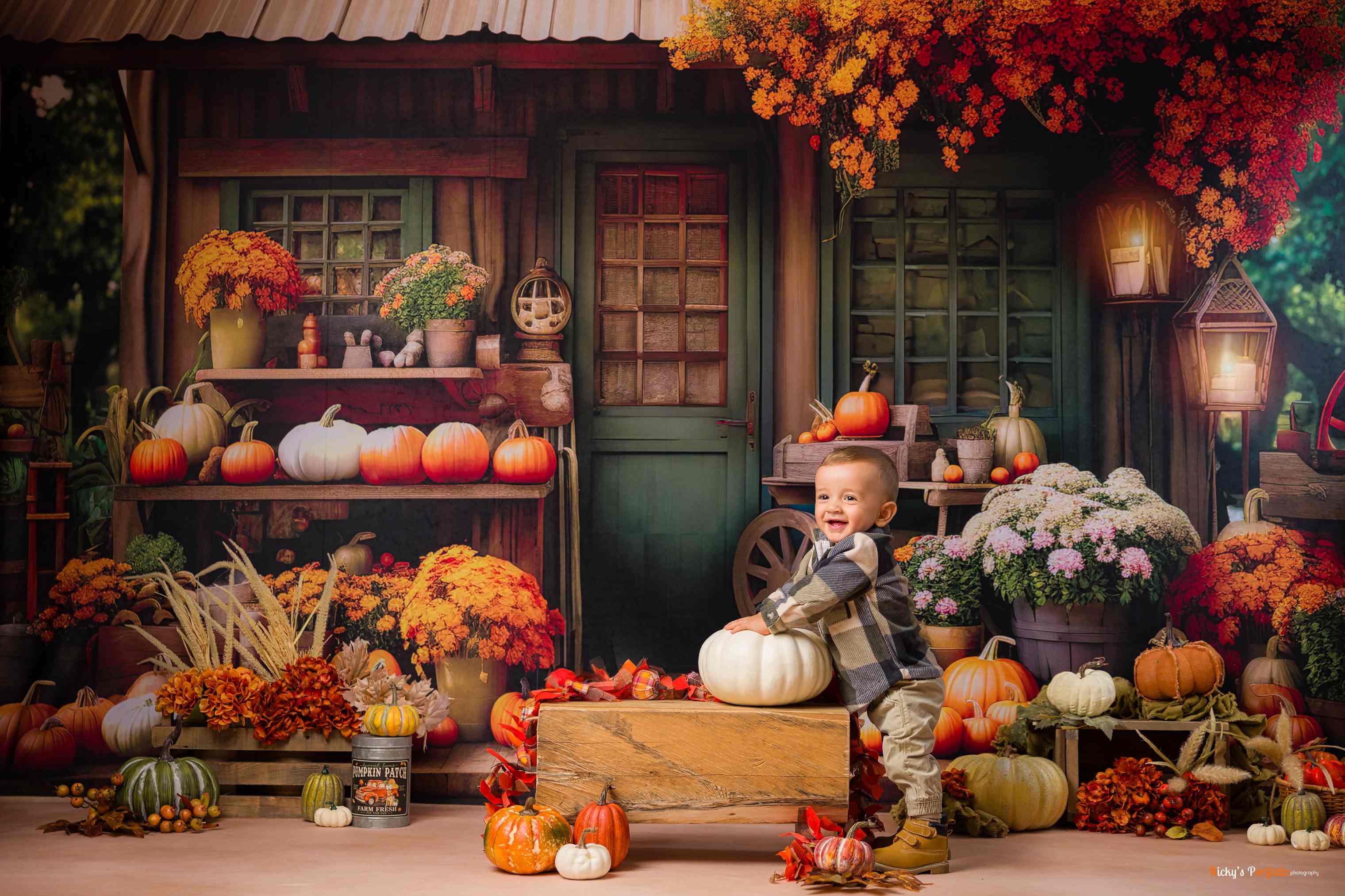 Kate Automne Boutique Fleurs Jaune Toile de fond conçu par Emetselch - Kate Backdrop FR