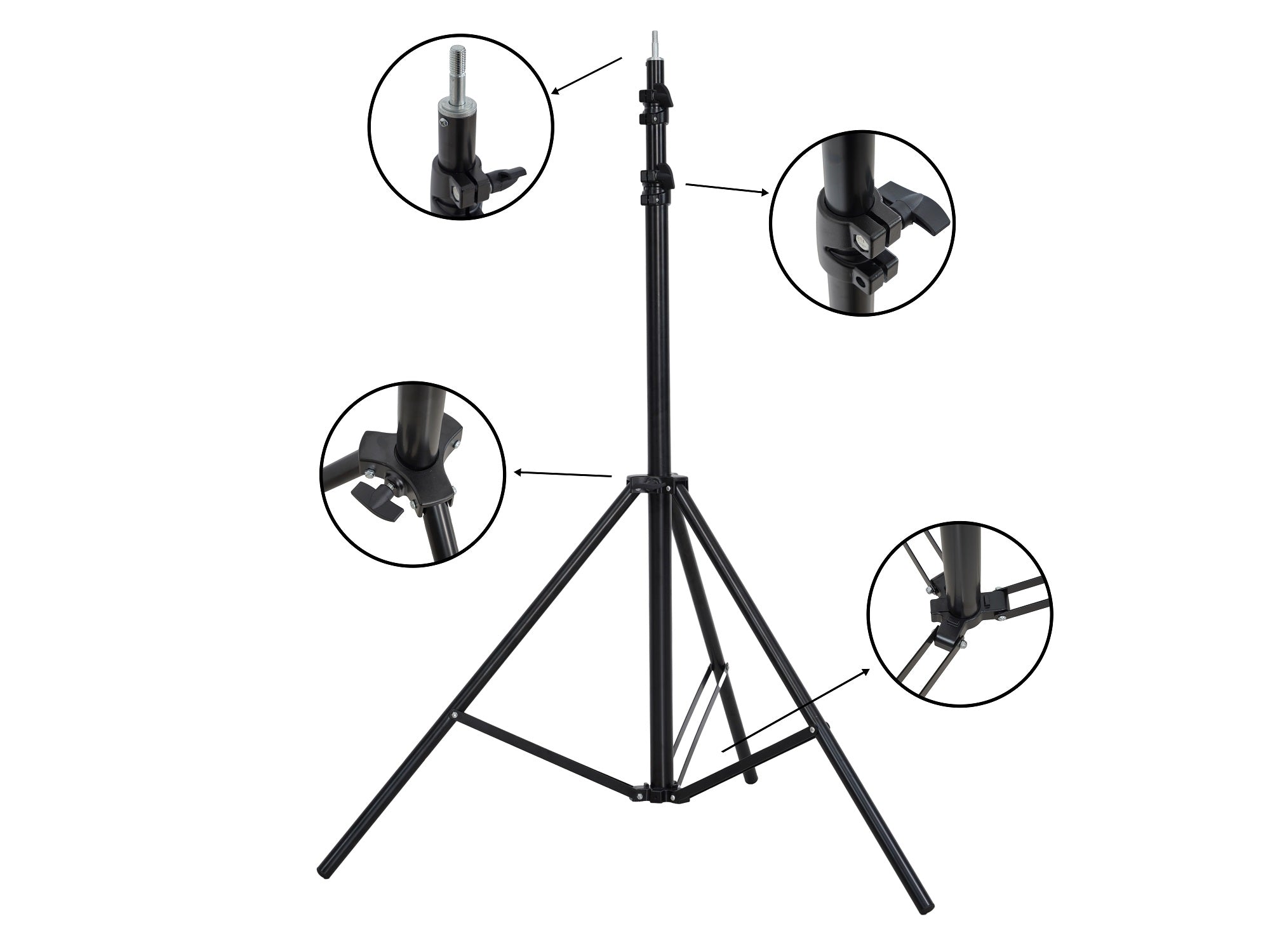 Kate Aluminium Noir 4 barres transversales Support de Fond pour la photographie - Kate Backdrop FR
