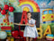Kate École Tableau noir Arc-en-ciel Pommes Toile de fond conçue par Mini MakeBelieve - Kate Backdrop FR
