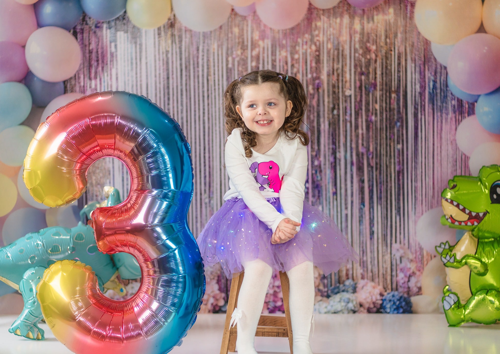 Kate Anniversaire Ballon Pastel Paillettes Toile de fond conçue par Emetselch - Kate Backdrop FR