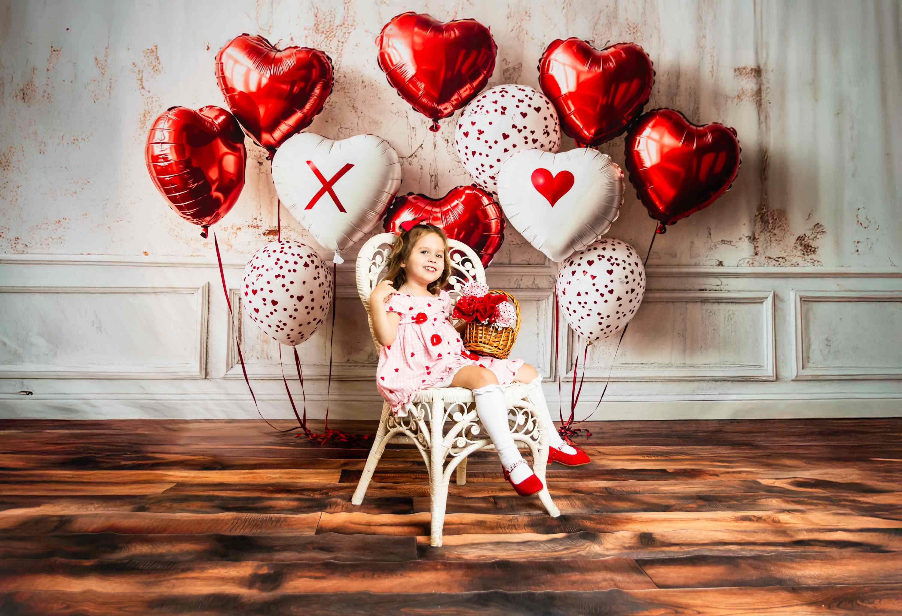 Kate Saint Valentin Ballon Mur Rétro Toile de fond conçue par Emetselch