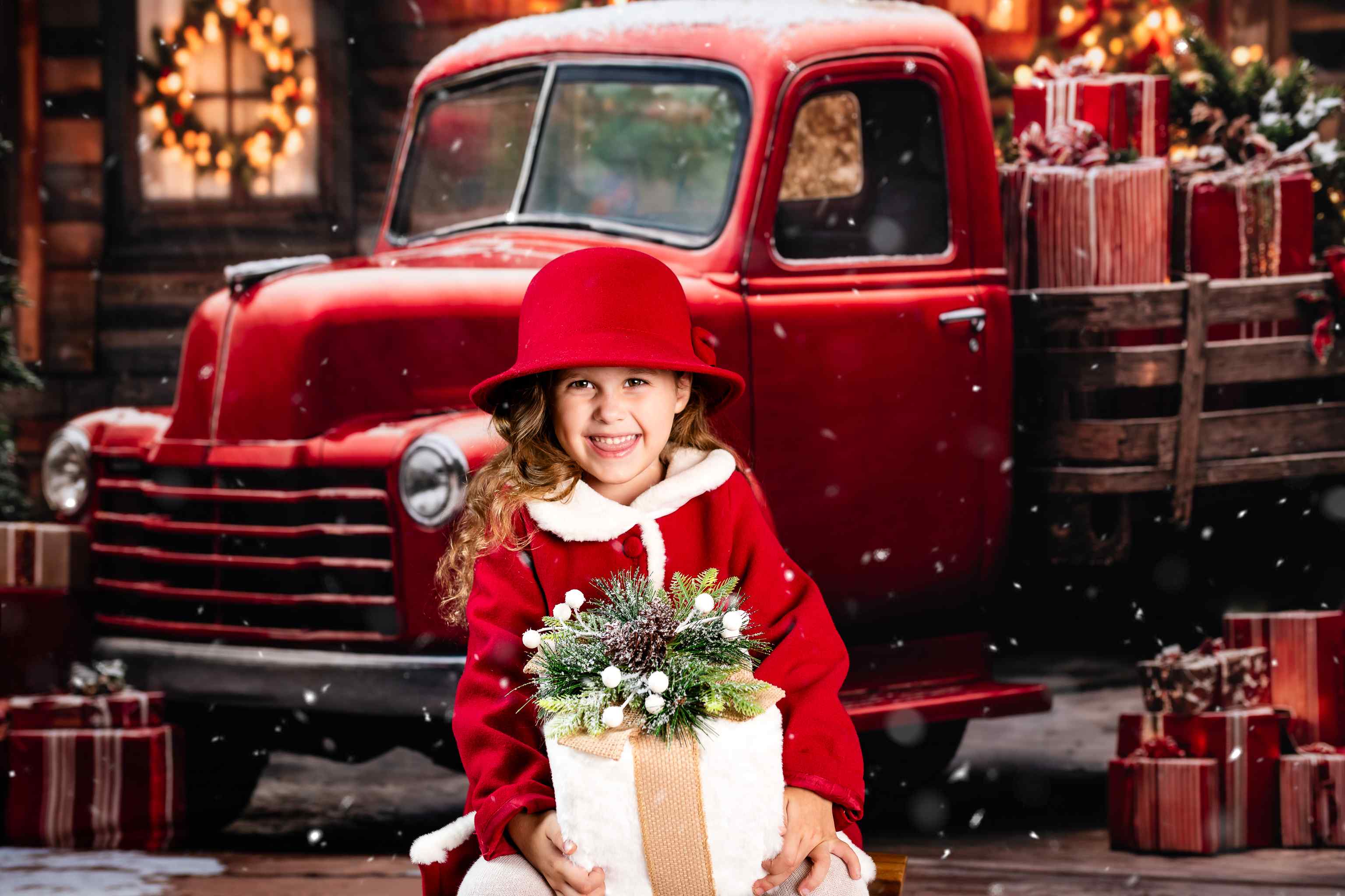 Kate Noël Camion Rouge Cadeaux Maison Toile de fond conçue par Emetselch