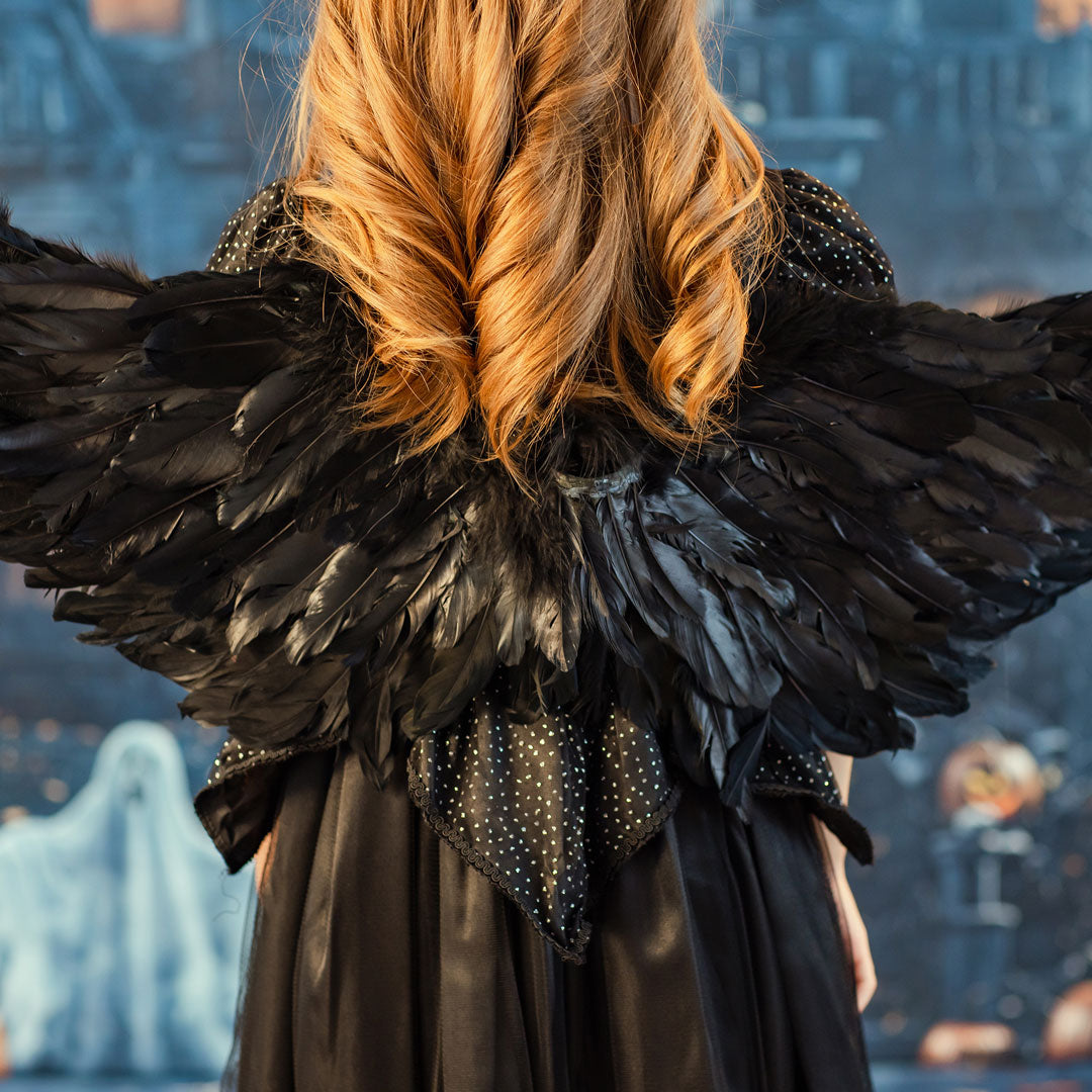 Kate Halloween Noir Ailes du Diable Robe pour Enfants - Kate Backdrop FR