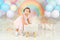 Kate Anniversaire Arc-en-ciel Nuage Ballons Toile de fond conçu par Ashley Paul