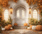 Kate Automne Citrouilles Feuillage Porte Toile de fond en Laine conçue par Emetselch