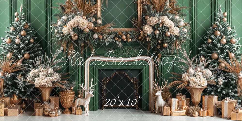 Kate Noël Cheminée Cadre Fleurs Rétro Toile de fond conçue par Emetselch - Kate Backdrop FR