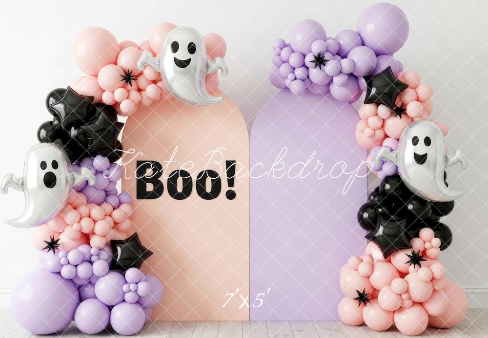 Kate Halloween Fantômes Ballons Arche Toile de fond conçue par Patty Roberts