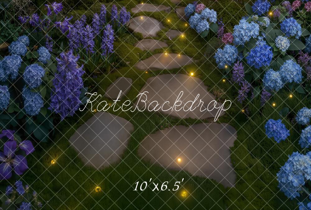 Kate Jardin Chemin Hortensias Sol Toile de fond en Polar conçue par Kate Image